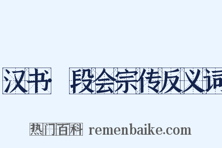 汉书·段会宗传反义词是什么意思的图片